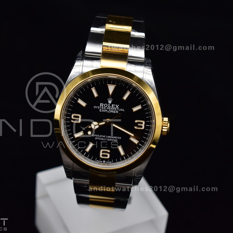 Explorer 124273 36mm 904L Steel VSF 1:1 Best Edition Black Dial on SS/YG Bracelet DD3230